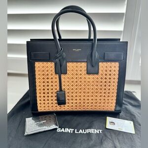 Saint Laurent - Black & Rattan Sac De Jour Small